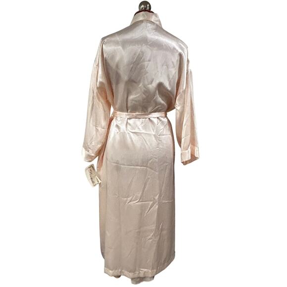 Vintage NOS Dentelle light pink silky satin peignoir set gown & robe size S - Picture 11 of 14